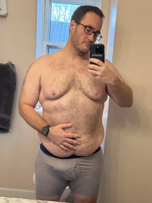 Dad’s ready to relax.