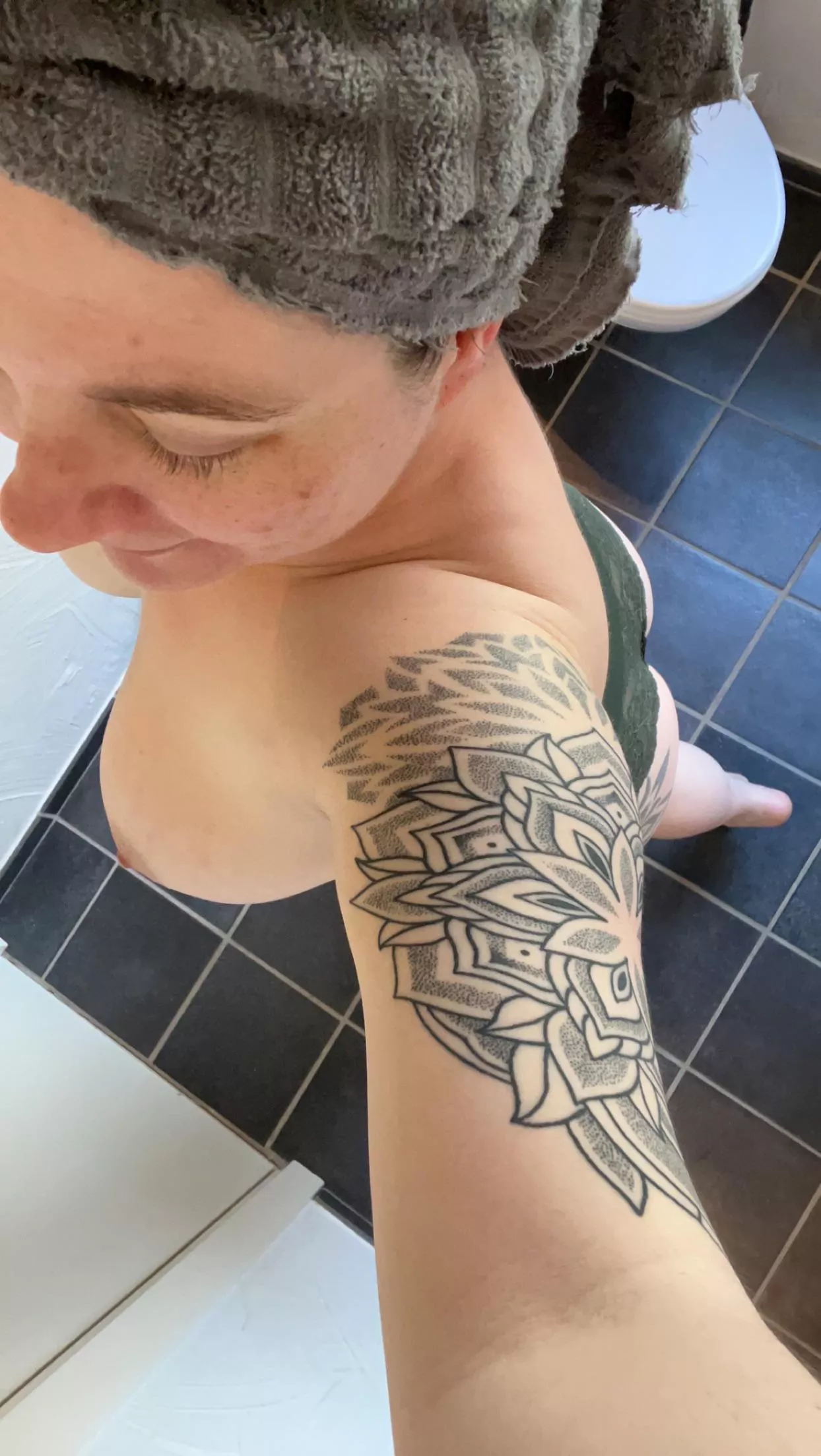 Day off from work = hot shower!