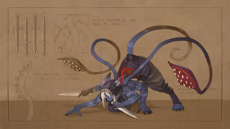 Displacer beast, but monstergirl