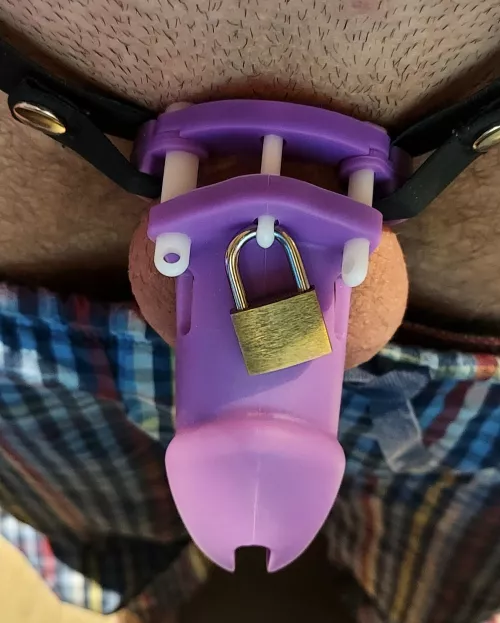 First time wearing a cage to bed