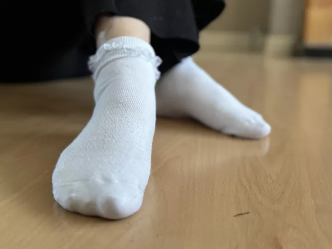 Frilly white socks