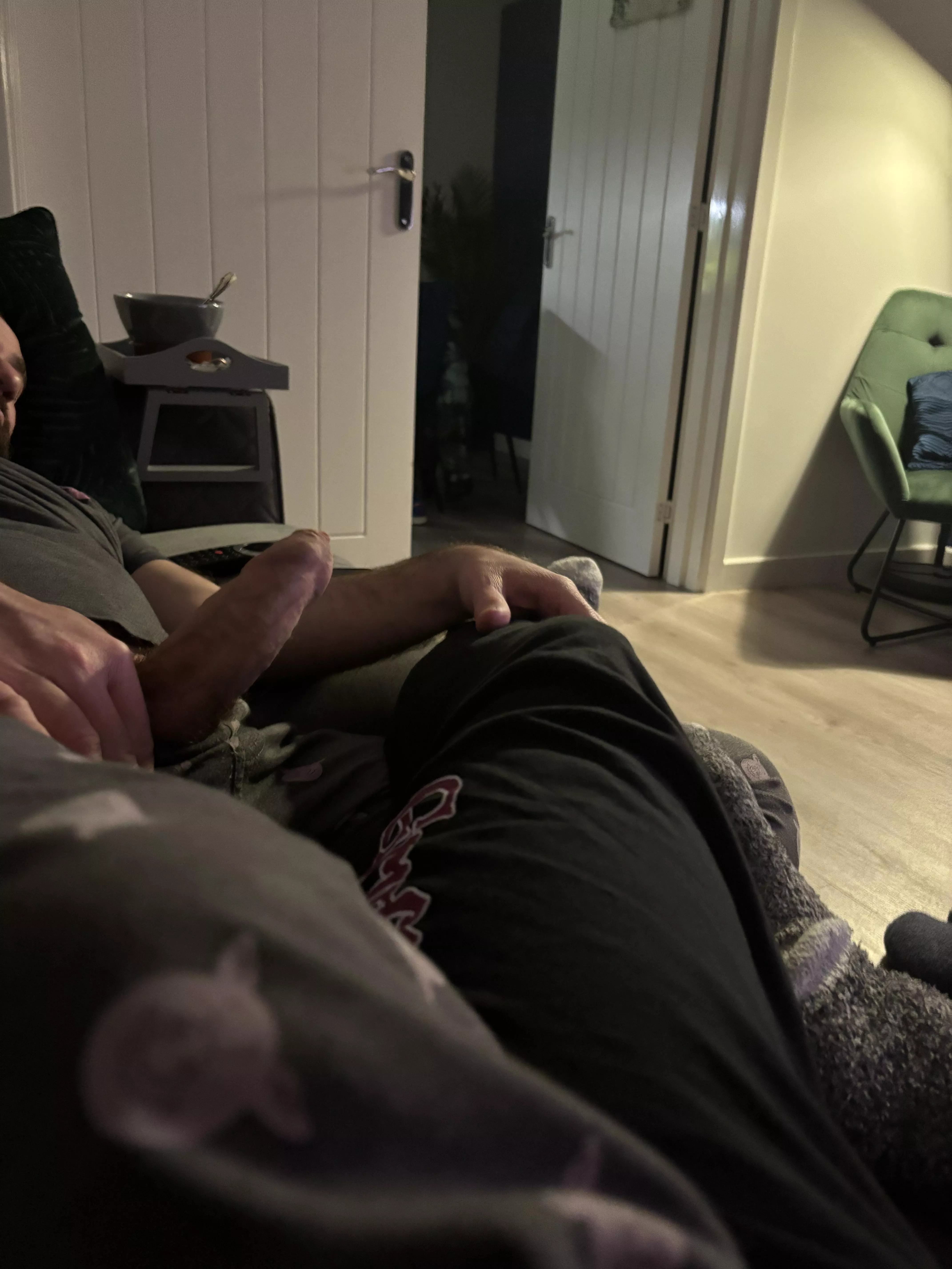 Husband playing with his self randomly