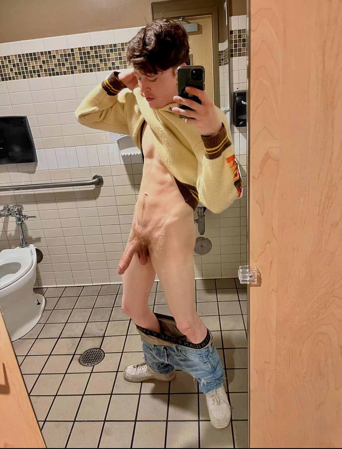 I always leave the door unlocked in public bathrooms