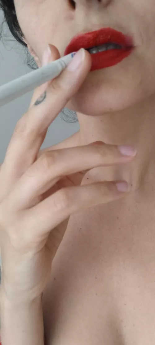 I like the lipstick mark on my cigarette.