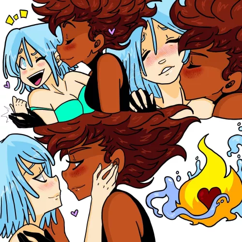 [Original][Our Little Universe] Those happy moments ❤️ Just a beautiful relationship between a pyro and siren 🔥💧