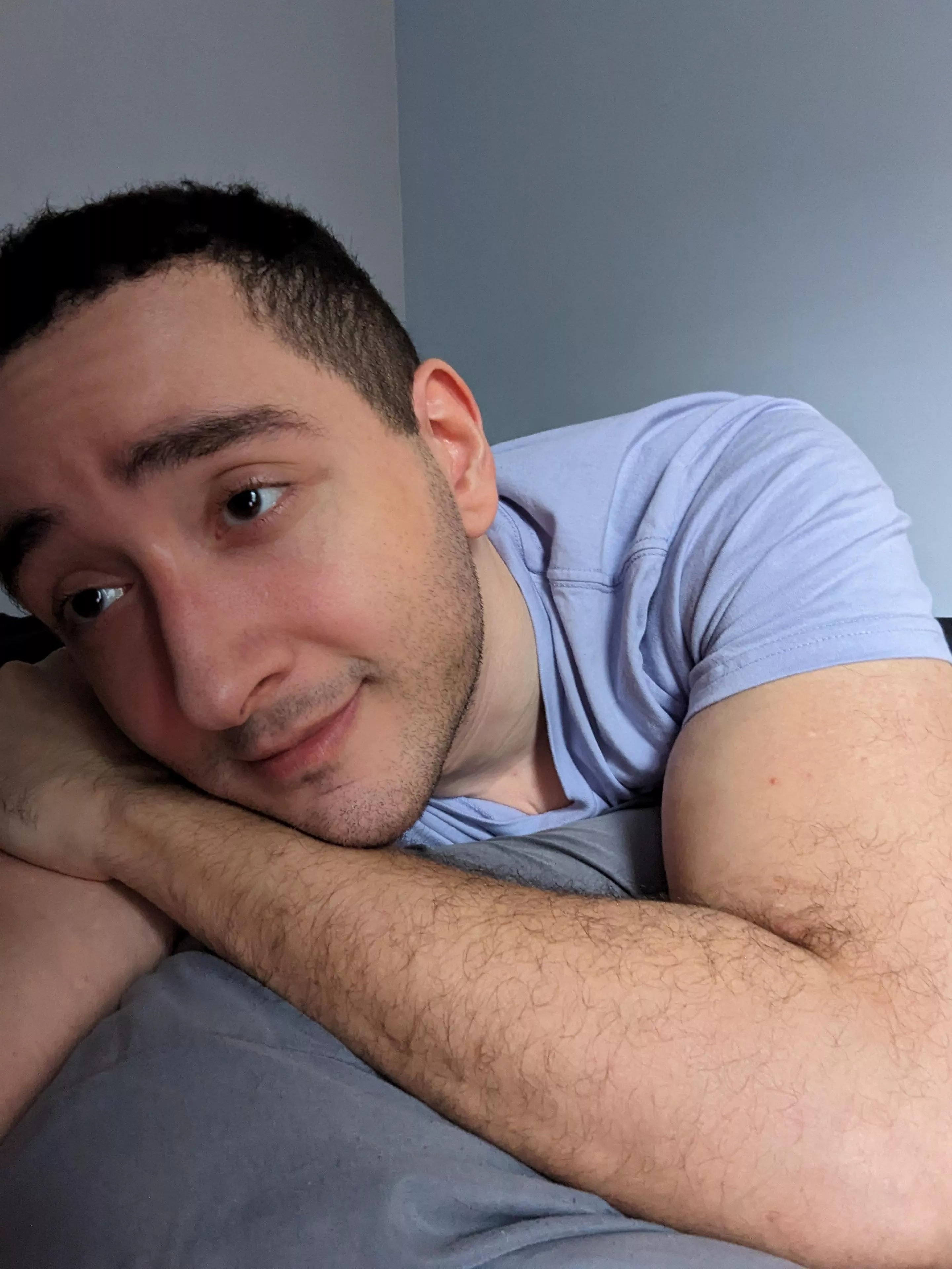 Post-work, pre-game nap until friends get on 🤭 happy Tuesday ☺️