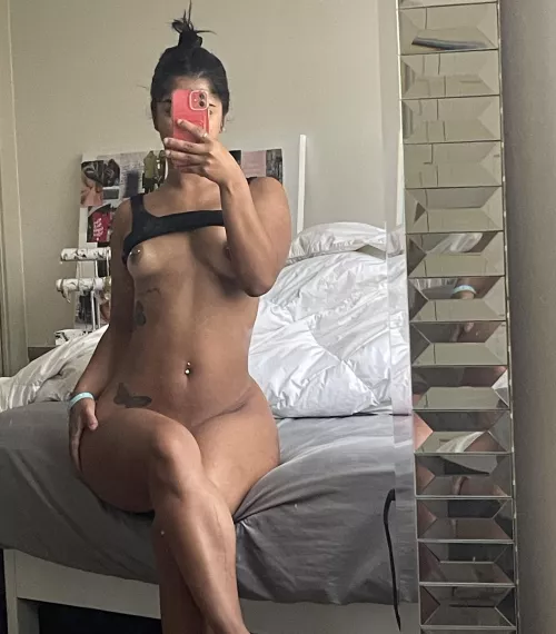 Start at the bottom and lick to the top