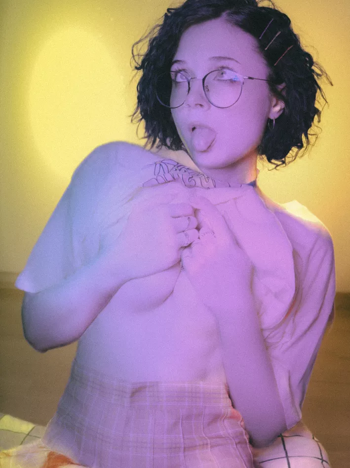 This obedient girl is begging for some food