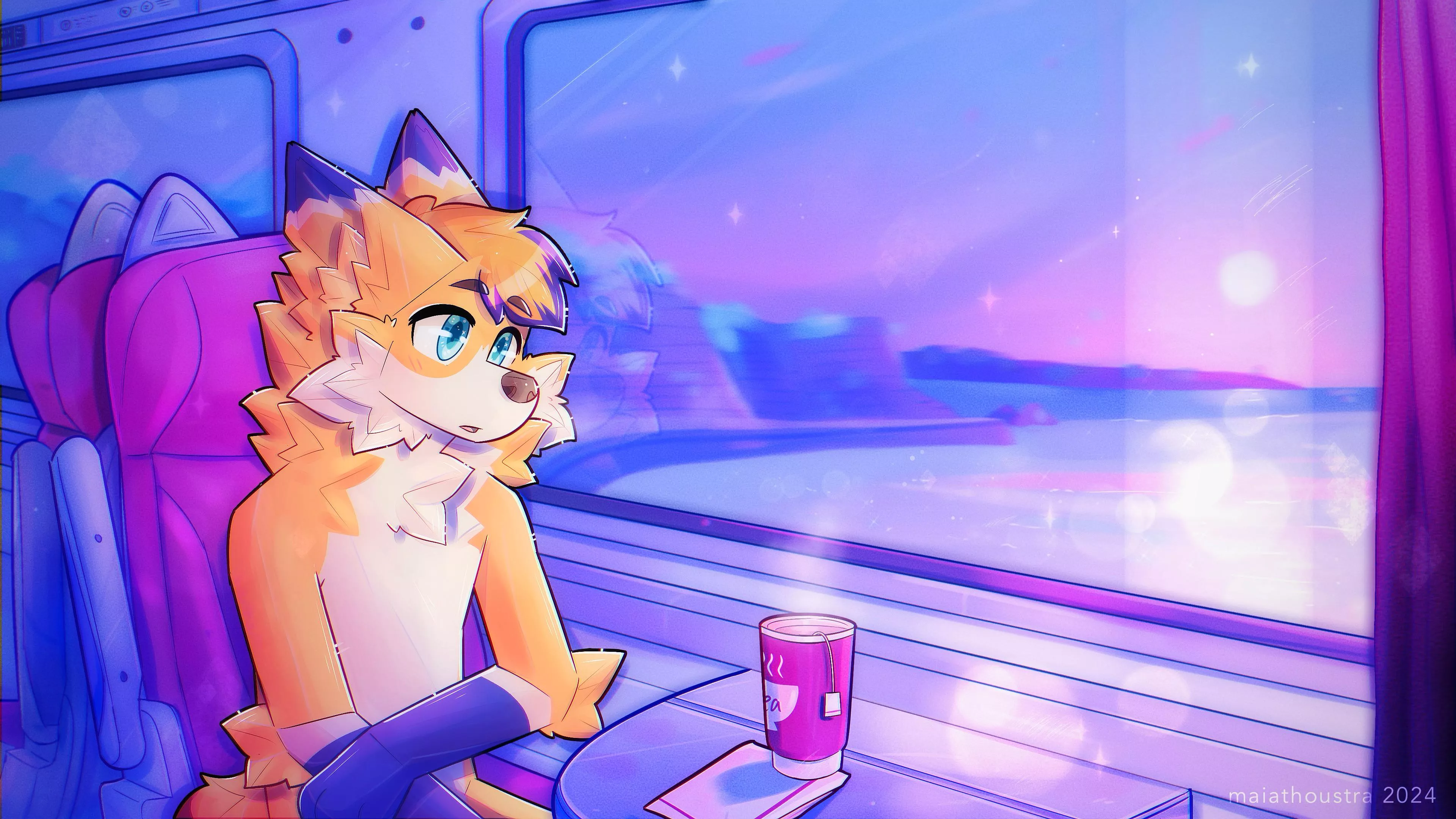 Train ride - com for spritzer, art by me @maiathoustra