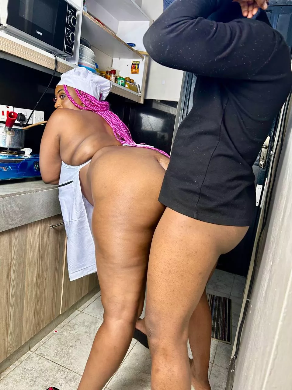 Waiting for you in the kitchen, just like you wanted [f]