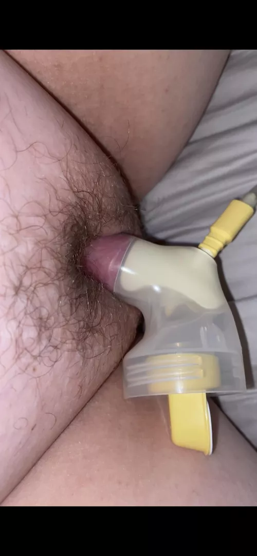 A different kind of pumping (using a breast pump)… screen shot from video of me pumping my clit. Felt so good!
