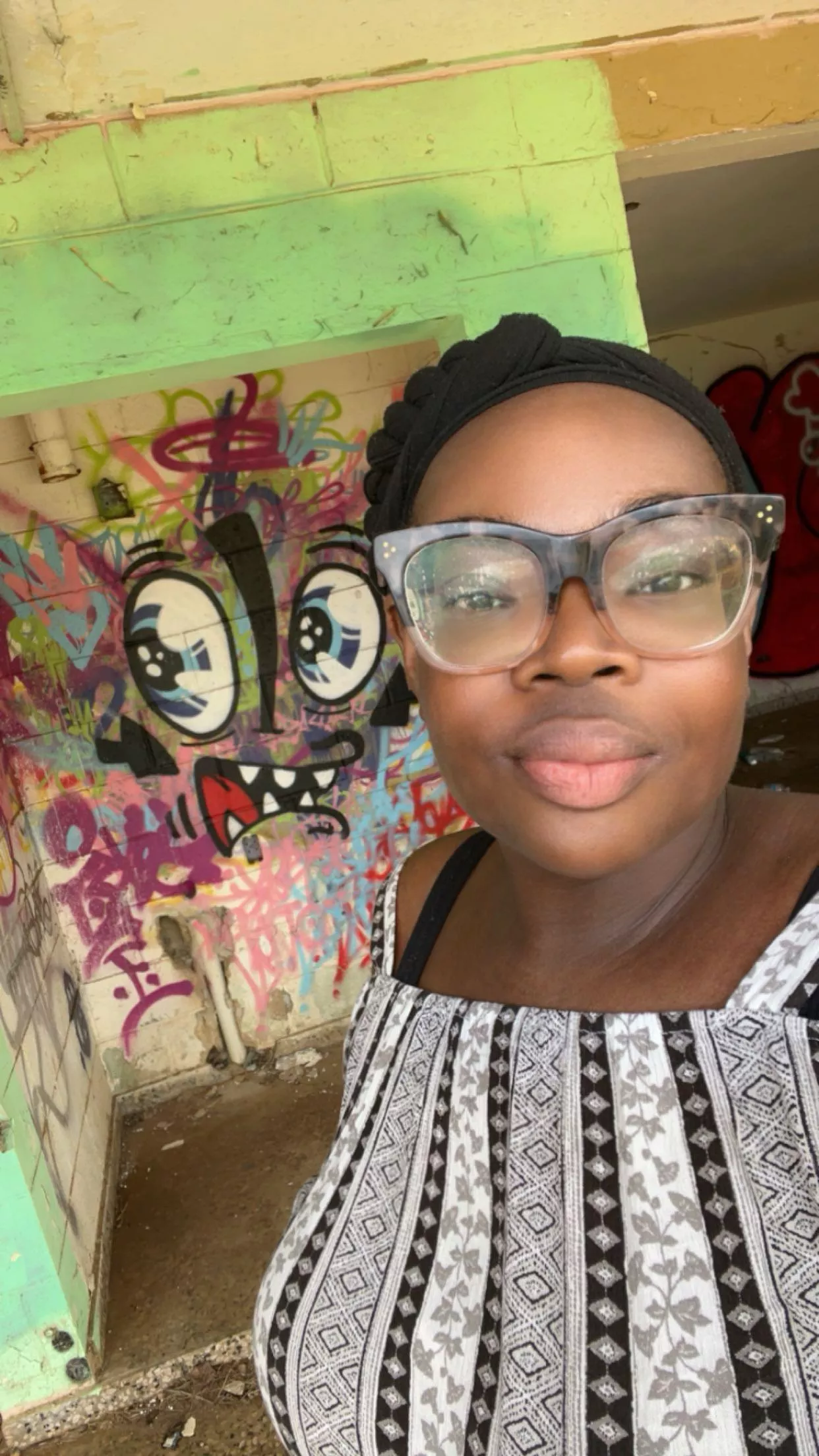 Admiring the art in Puerto Rico