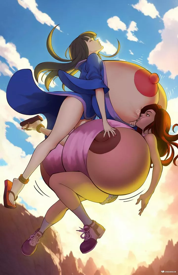 Big, Beautiful Balloons (BE, breast inflation, inflation, floating, huge boobs)