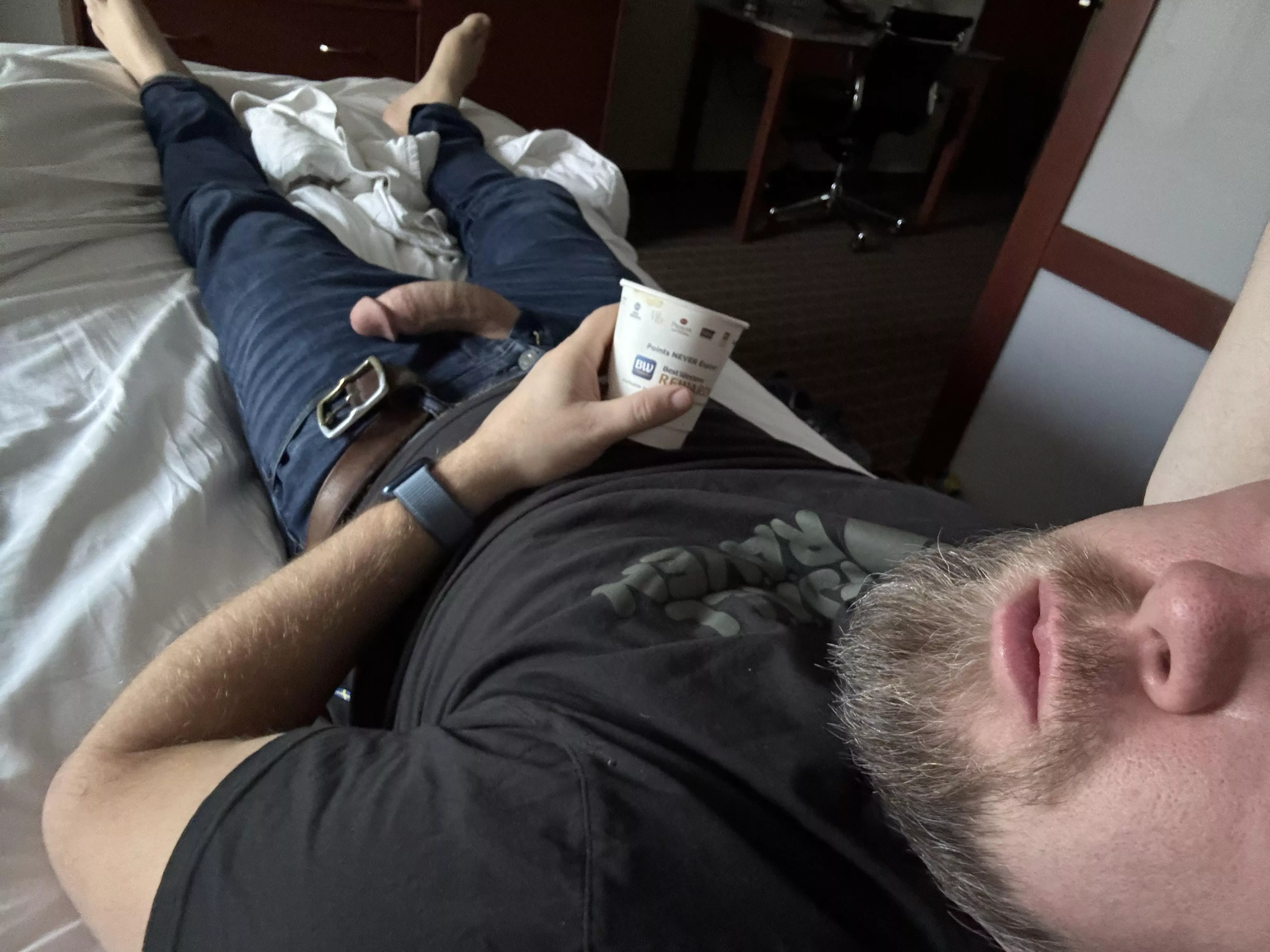 Getting some caffeine before checkout