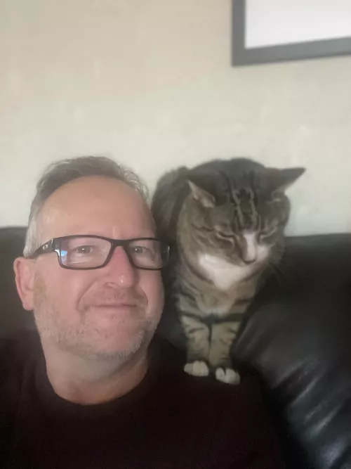 My cat getting comfortable..