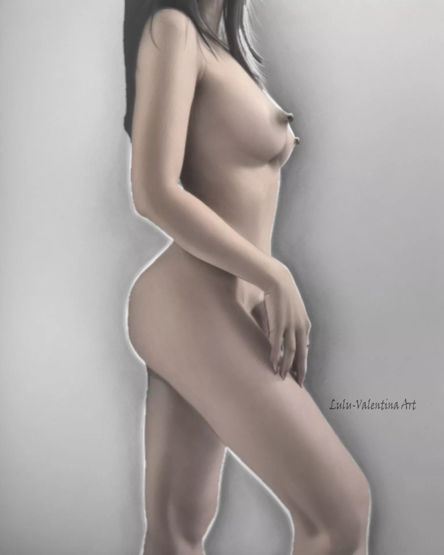 Sketch and digital painting of my beautiful friend u/medikalimaging (F) [OC] part 2