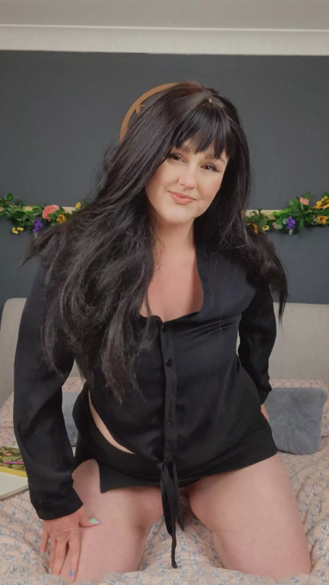 Working from home so only the top half is seen on screen. I'd never wear a skirt this short to the office 😅