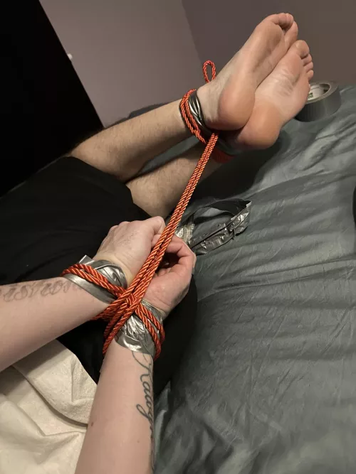 Duct Tape Wrap Gagged & Hogtied (2/2)