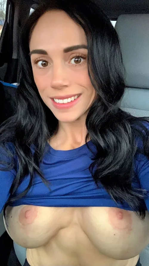 Flashing my tits on the highway [image]