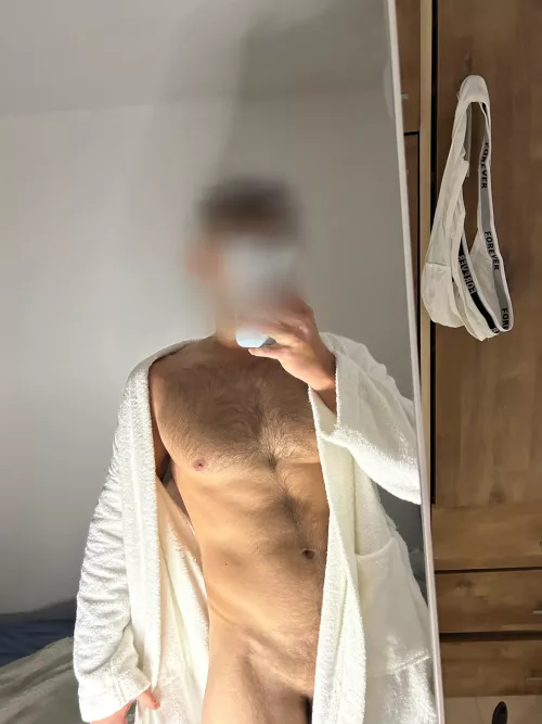 Fresh out of the shower, what are we doing tonight?