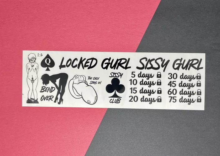 I know I would put them on someone but who would wear these temp tattoos for me, perfect for the locked sissy gurls out there! ;)