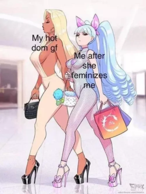 My hot Dom gf and me after she feminized me