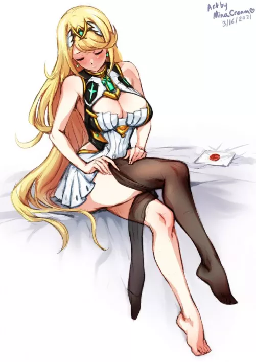 Mythra Putting on Tights [Xenoblade Chronicles 2]