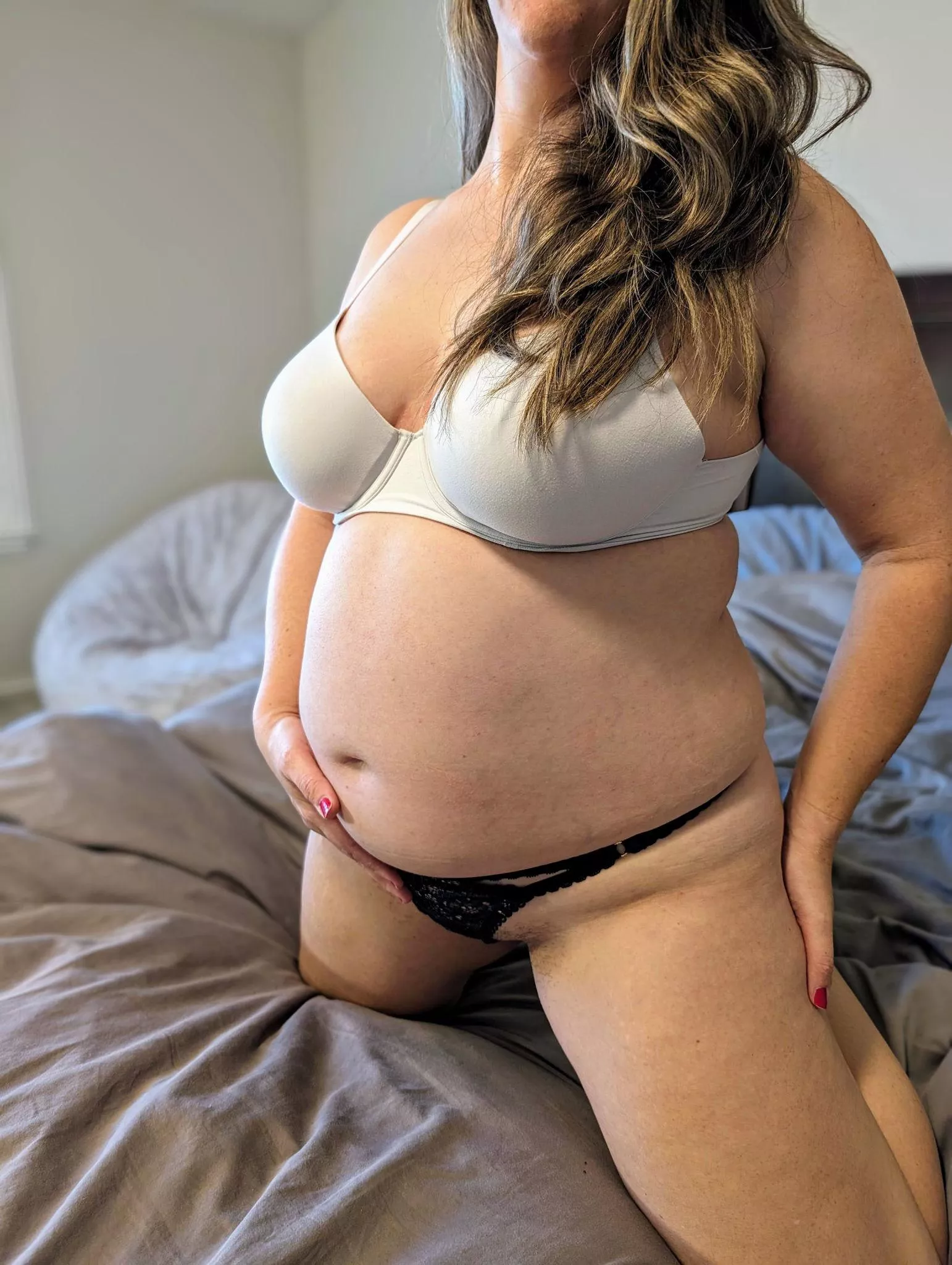 The best part about being pregnant: feeling your partner's hands explore my sexy belly