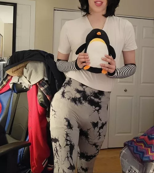 A girl and her penguin. The little guy needs a name though.