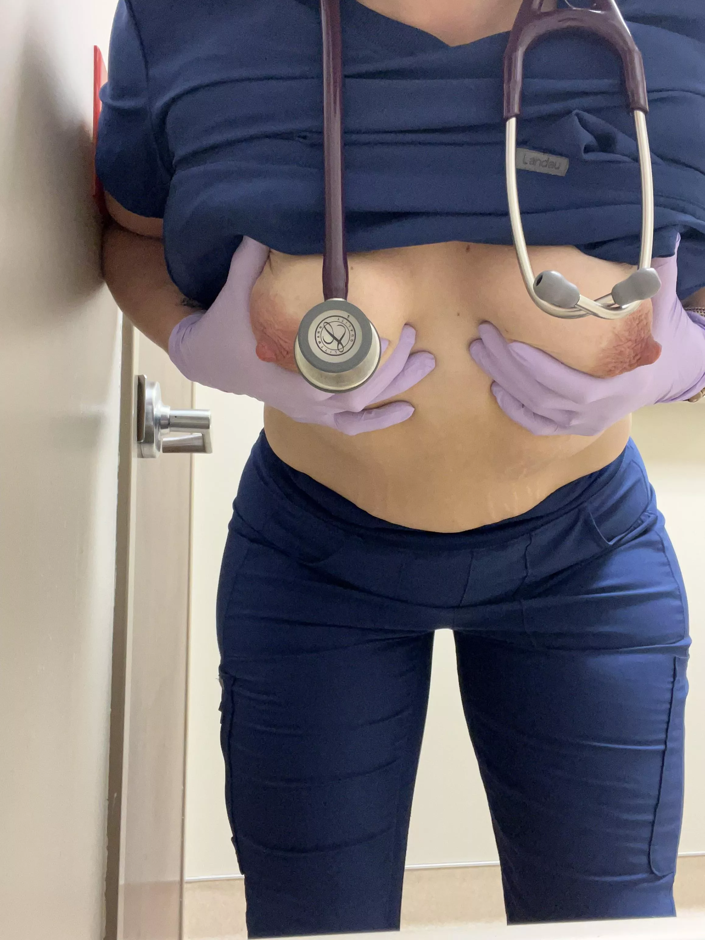 Hubby wants to watch you fuck me in my scrubs