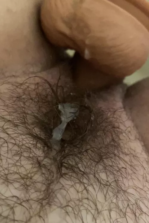 My bull wanted to watch me masturbate with his seed in me… 🥵