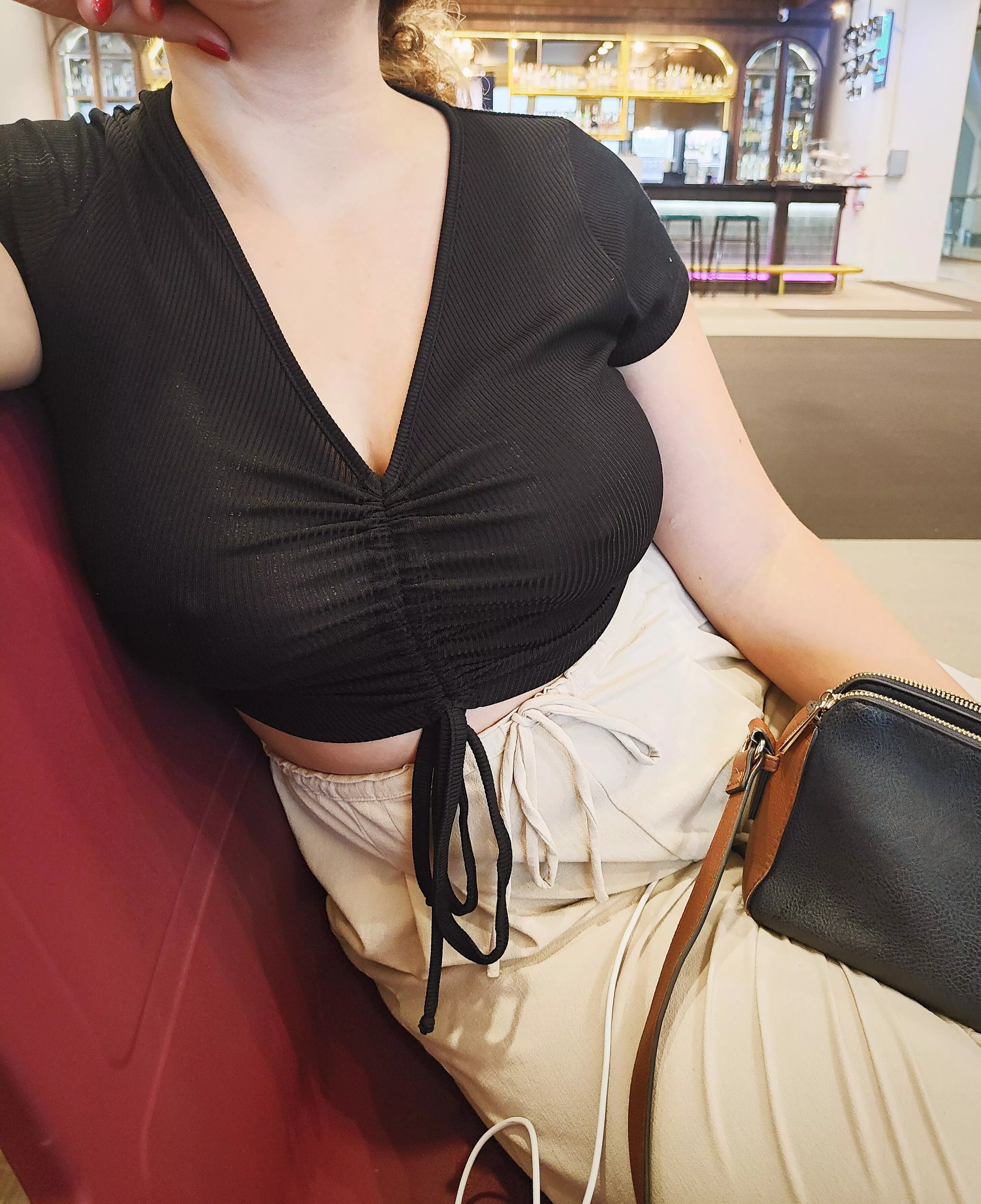 Not hiding much at the airport, just imagine what it looked like running to catch a connection!