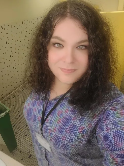 Office bathroom selfie