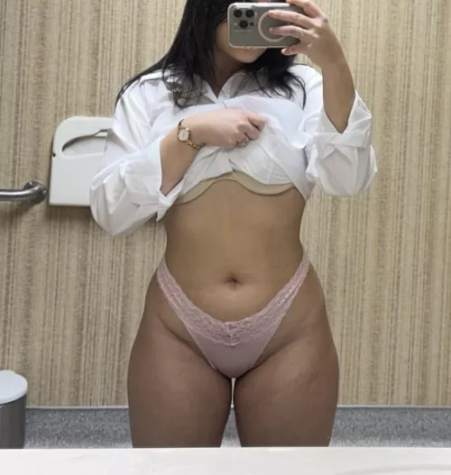 Showing off my thick curves in the office