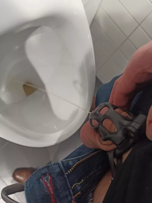 So one can pee standing up. Even at a public restroom.