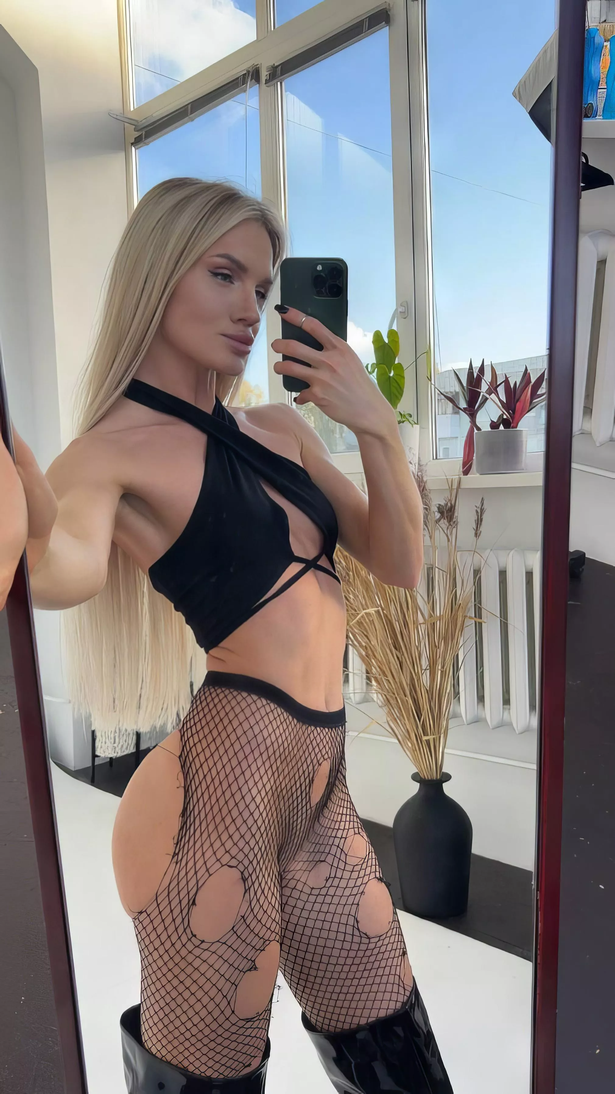 somehow i feel more slutty in this fishnets than i do when i'm naked...