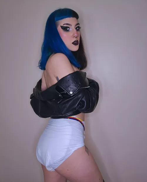 Your fav goth diaper slut now available in blue!!