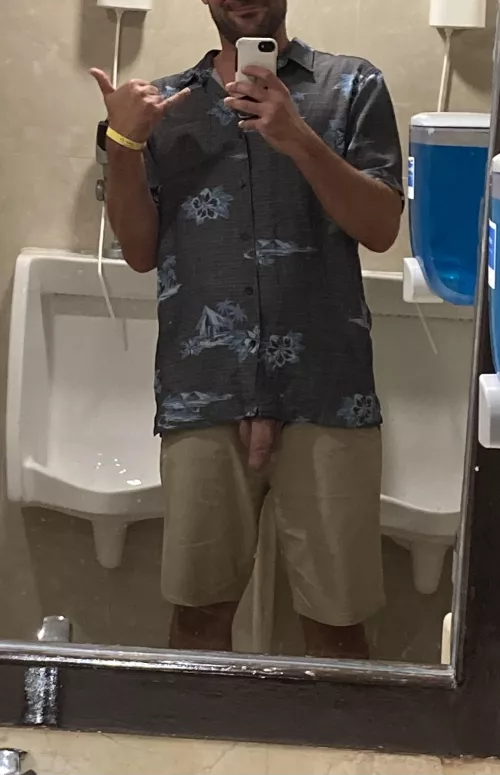 Cock out in the resort bathroom