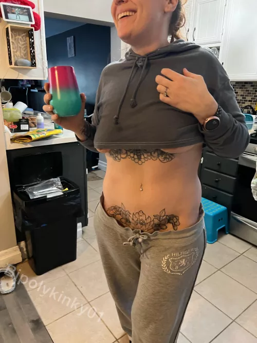 Enjoying a lazy Saturday morning. Should I wear this outside to take out the trash?