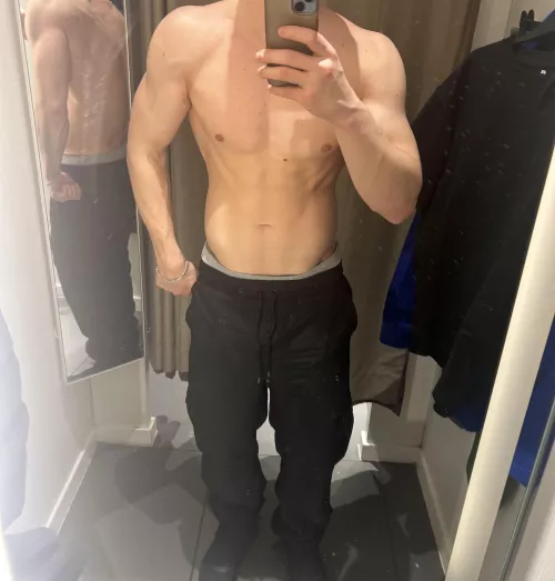 In the public changing room, tempted to get my piece out