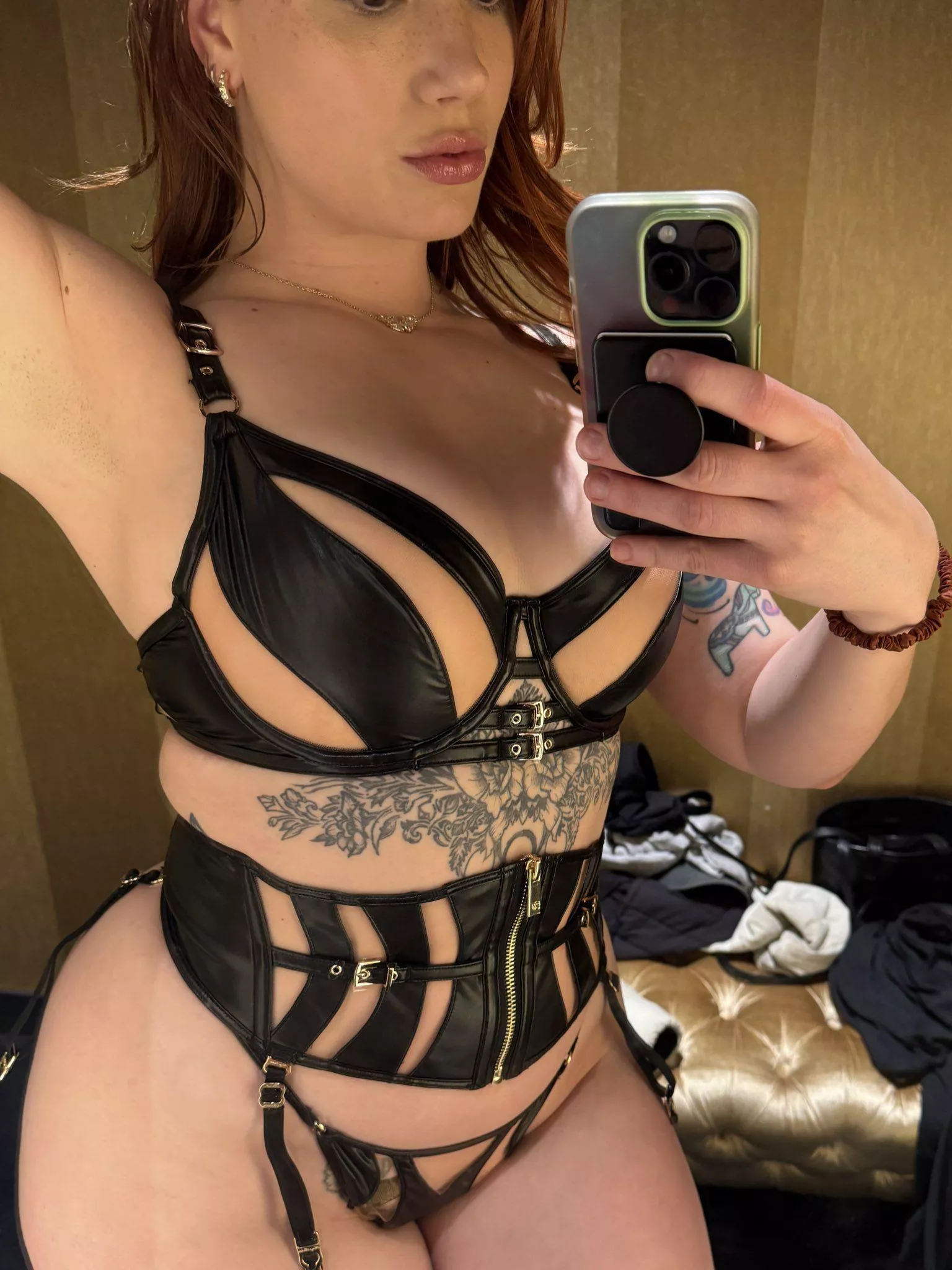 Leather lingerie just hits different