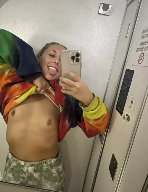 Nudes in the bathroom on the plane is always a must