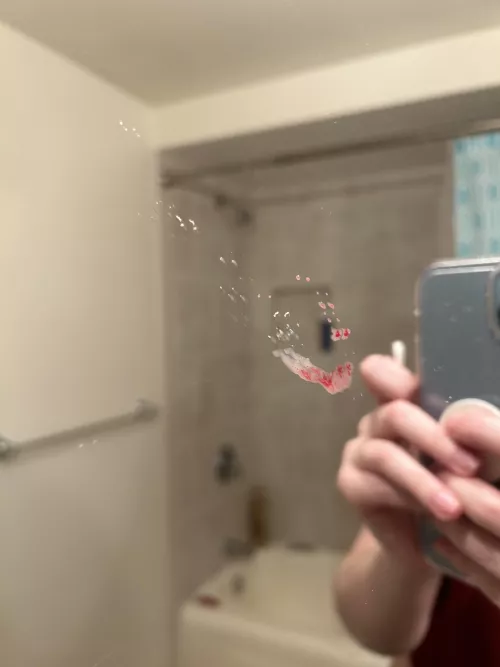 OC: was not expecting this to spray my mirror, so I only have a pic of the aftermath