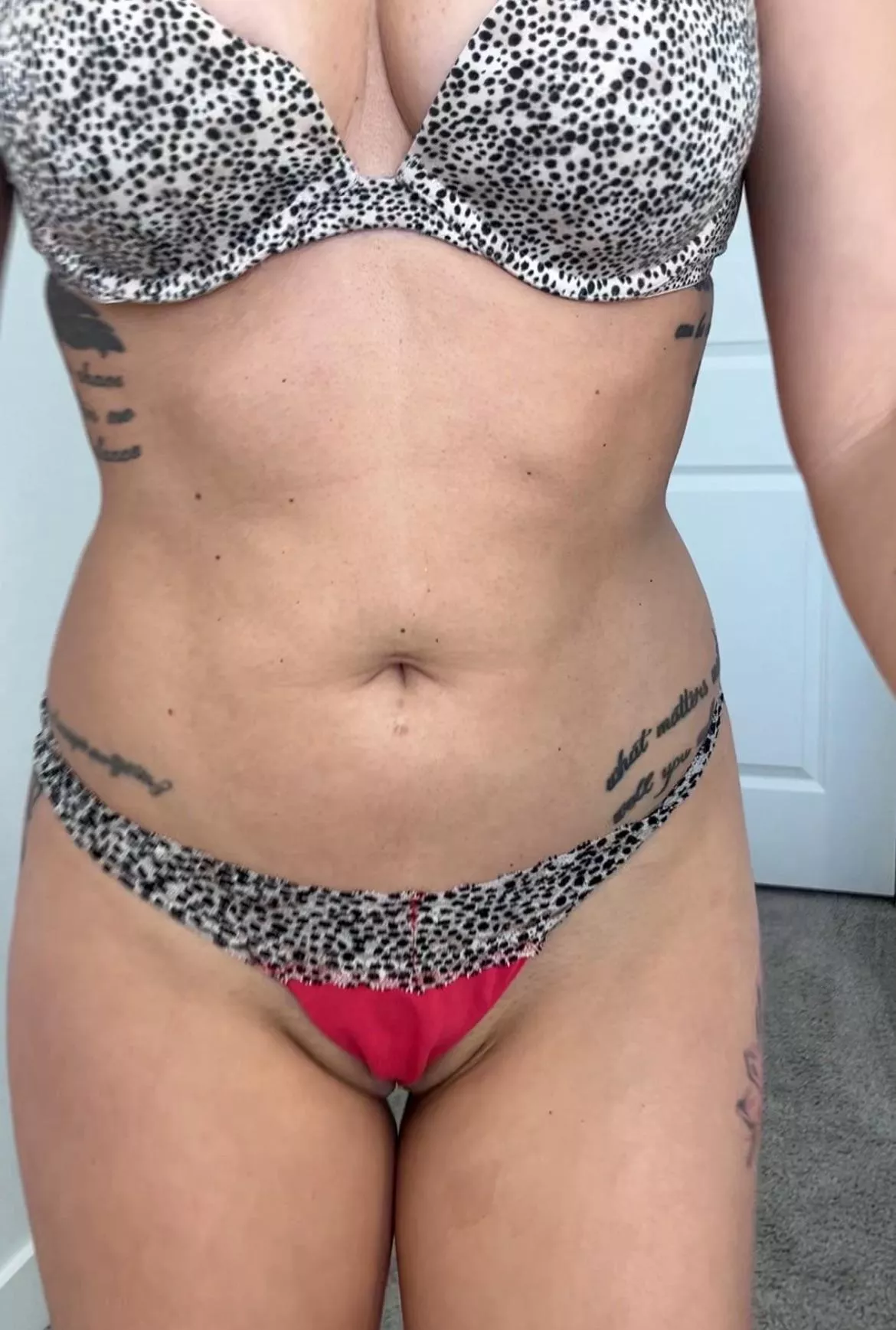 Practicing my splits and someone got hungry.