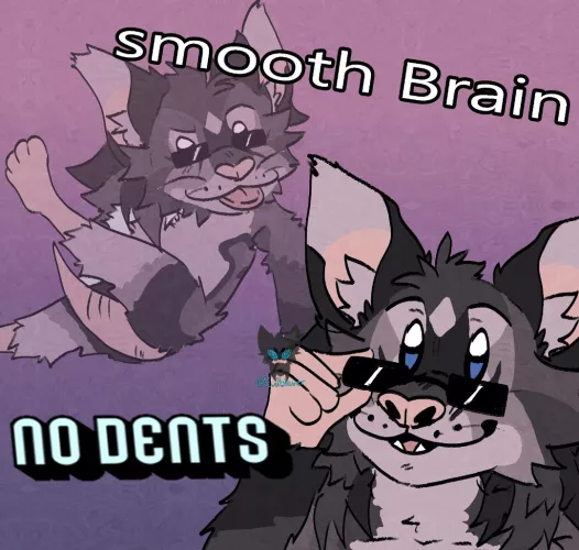 Smooth brain no dents (OC) silly doodle comm