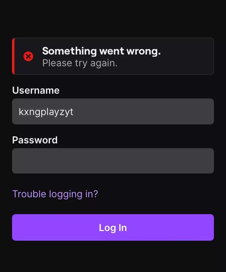 “Something went Wrong” twitch app on IOS