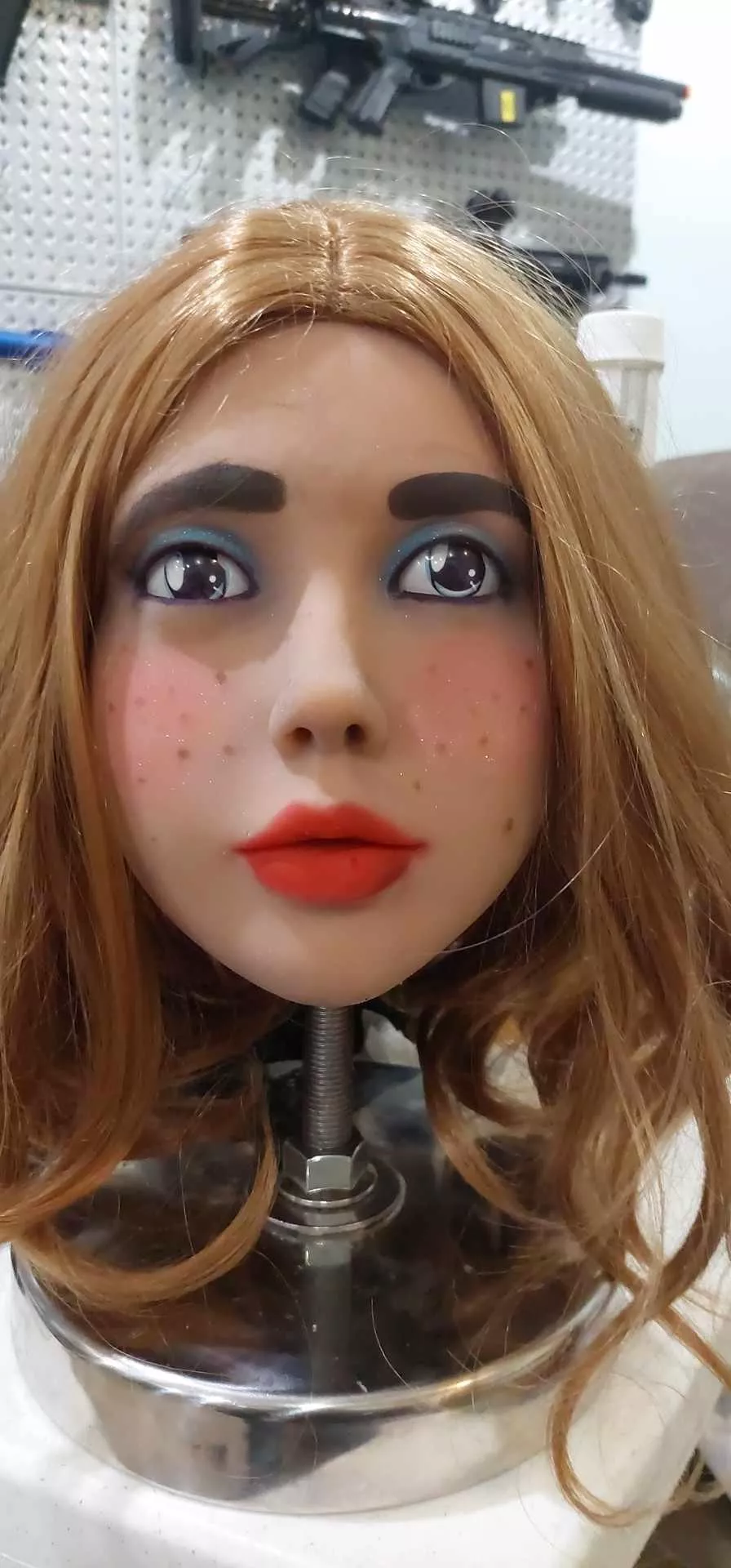 Blue eyeshadow is hard to not make it look like she burned the cassarol