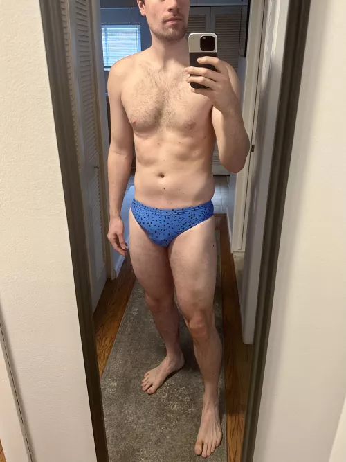 Blue spotted speedo