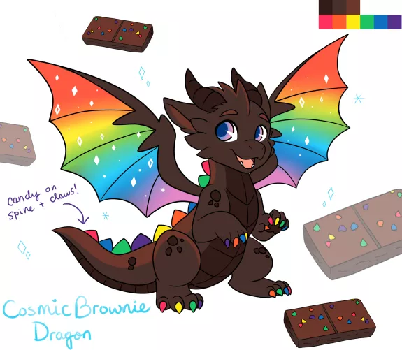 Cosmic Brownie Dragon - Adoptable (Art & Design by Me!)