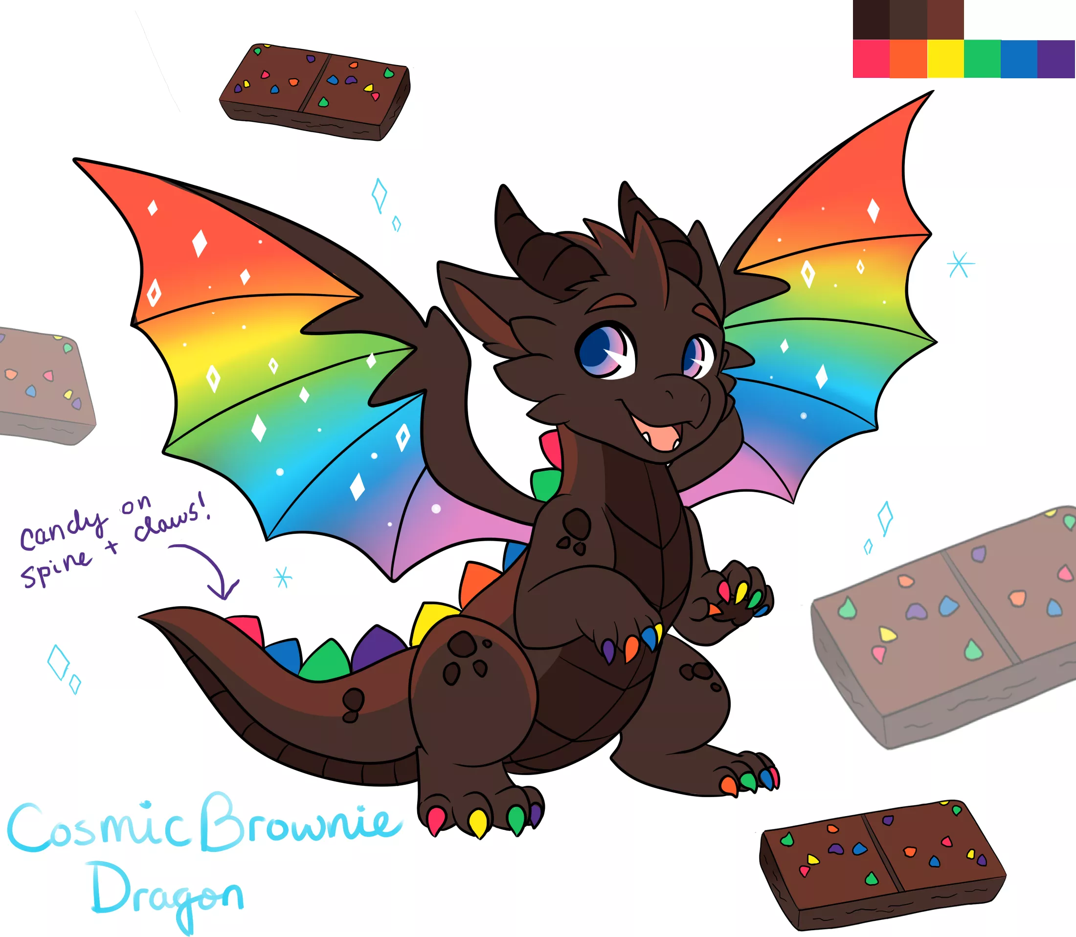 Cosmic Brownie Dragon - Adoptable (Art & Design by Me!)